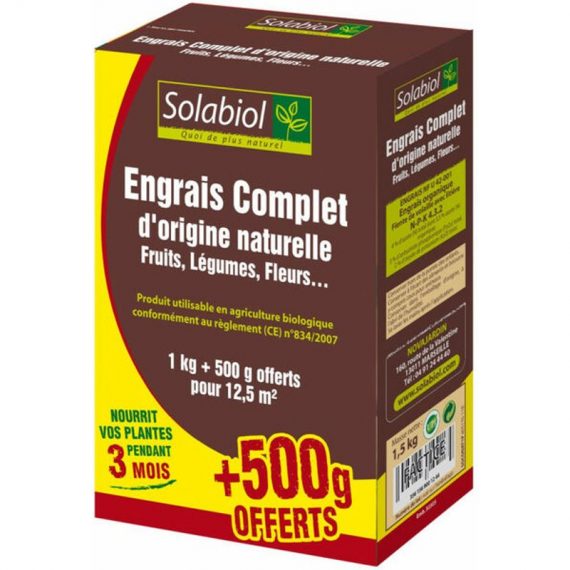 Solabiol - Engrais complet, Etui de 1kg + 500g offerts 3561569001244 SOCONAT1P