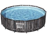 Bestway - Kit piscine STEEL PRO MAX ronde Ø427x107cm décor bois filtration cartouche 6942138983913 5614Z
