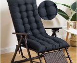 Coussin de chaise longue pour mobilier d'extérieur, coussins de chaise à bascule avec attaches, coussin confortable de chaise inclinable zéro gravité  Y0001- FR2-DMX-MG-20220301019