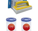Bestway - Filtres de type II Convient à la pompe à filtre 58383 - 2 pièces & Brosse à récurer WAYS 8720574958881 8720574958881