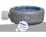 Bestway - Kit spa gonflable Lay-Z-Spa Santorini rond HydroJet Pro 5/7 places + 6 filtres 3665872055137 60075-60311x3