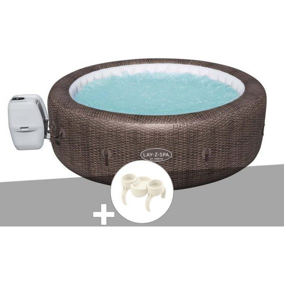 Bestway - Kit spa gonflable Lay-Z-Spa St Moritz rond Airjet 5/7 places + Porte-gobelets 3665872056905 60023-60306