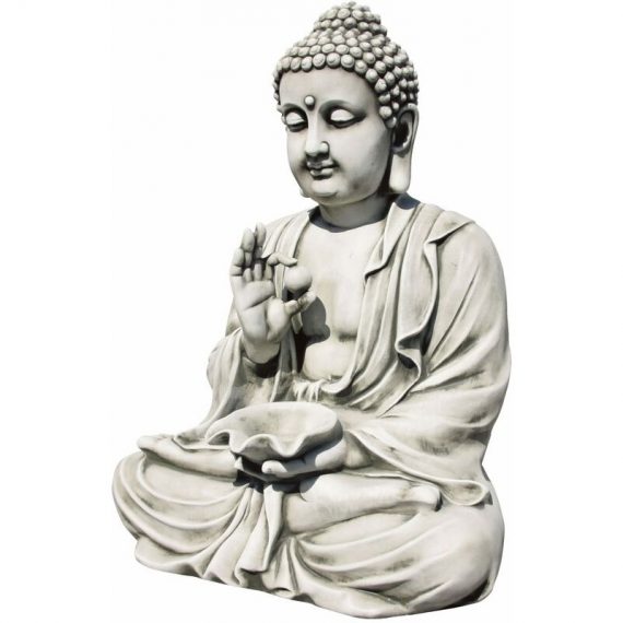Anaparra - Statue Bouddha PROSPÉRITÉ 81cm. Pierre reconstituée Couleur Moss 8435653121161 FRSIKPROMUS