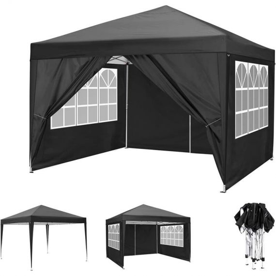 3x3m Tente Tonnelle Pliante imperméable Gazebo Tonnelle de Jardin Tente de Reception avec évent, 4 Sacs de Sable 9047560617270 YYF202206-ZYTZZ01-005