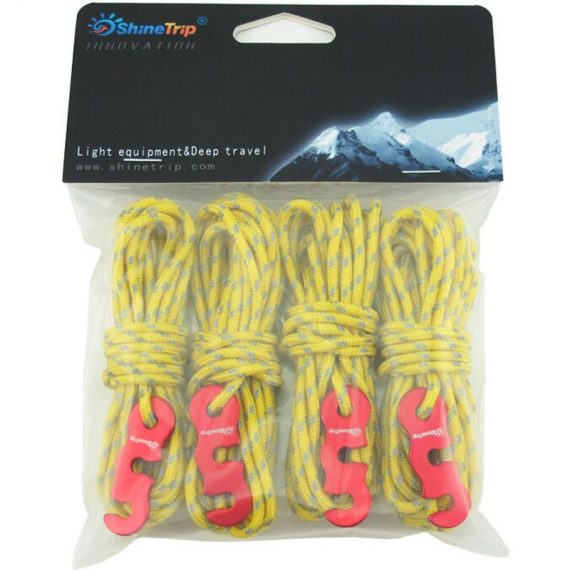 Corde de tente réfléchissante Tendeur de corde en nylon de 4 m, adapté à la tente de camping auvent d'alpinisme en tissu imperméable (jaune) - Elle 3561338297731 LQ-122810
