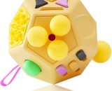 Elle - 12 côtés Fidget Cube Toys, Cube de décompression avec Doigt sensoriel, soulage Le Stress et l'anxiété pour Les Enfants et Les Adultes autistes  CUR-372