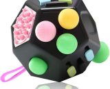 12 côtés Fidget Cube Toys, Cube de décompression avec Doigt sensoriel, soulage Le Stress et l'anxiété pour Les Enfants et Les Adultes autistes - Elle  CUR-373