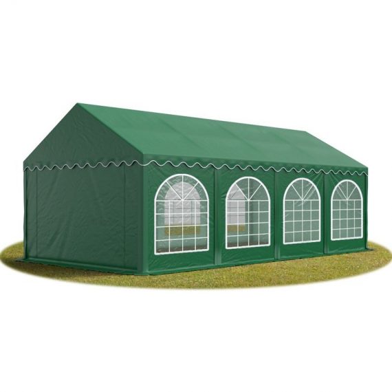 Tente Barnum de Réception 4x8 m premium Bâches amovibles pvc env. 500g/m² vert fonce + Cadre de Sol Jardin - vert 4260409145184 7202