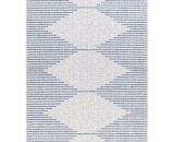 Tapis Extérieur Terrasse ou Balcon - Géométrique Losange Rayé - LEA - 130x180cm - Bleu et Blanc - Surya 889292164030 EAG2349-43511