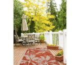 Tapis plat pour terrasse et intérieur floral Ferrare Orange 135x190 - Orange 3662495101869 6292_31767