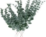 10 Pcs Branches D'eucalyptus Artificielle, Feuilles D'eucalyptus en Plastique, 38 cm en Gris Vert - pour Arrangement Floral, Fête De Mariage, 5999673535818 TA66-81036_1