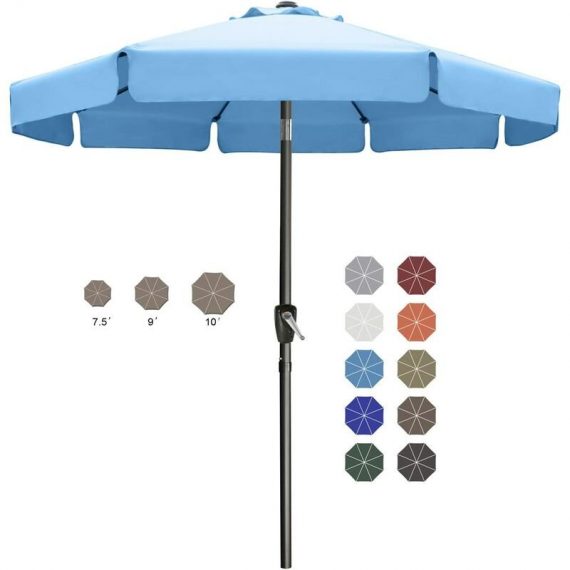 Parasol de table inclinable avec bouton poussoir pour jardin, terrasse, cour et piscine, 8 baleines, turquoise 9771353005370 GBTG00338