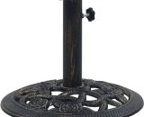 Base de parapluie 9 kg 40 cm en fonte avec adaptateur pour les couleurs différentes couleurs Socle de parasol Noir et bronze 9 kg 40 cm Fonte Couleur 7436300801864 47865