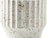 Jardinière, bac et balconière Pot de fleur en ciment à trou de point de pulvérisation de motif de pierre ronde de style nordique créatif 14,5 * 14,5 9496241213834 LUK02748