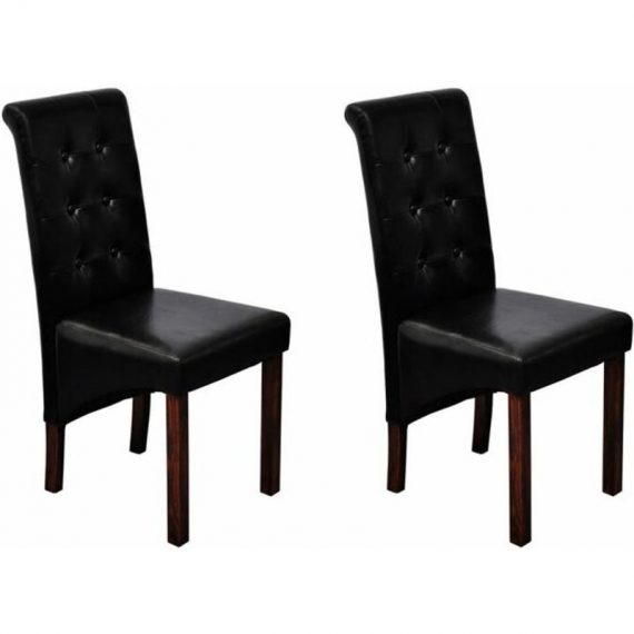 Nova - Chaises de restauration Définir 2 pcs en Eco -Peather Design moderne Couleurs élégantes Diverses couleurs Chaises de salle à manger 2 pcs Noir 7423741343350 QjA4RlRGWVFRQw