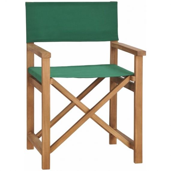 Directeur en bois massif des couleurs du solide en teck Chaise de metteur en scène Bois de teck solide Vert Couleur : VERT 7436304047046 47413