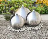 3 fontaines de jardin avec led en acier inoxydable de 30 cm 3 pcs Sphères de fontaine de jardin avec led Acier inoxydable 7436305619617 277506