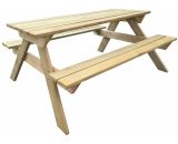 Table de pique-nique avec bancs en bois en pin jardin 150 x 135 x 71,5 cm Table de pique-nique 150 x 135 x 71,5 cm Bois 7426543009707 41725