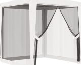 Tenone pour les fêtes avec 4 murs sur le filet blanc résistant différentes dimensions Tente de réception avec 4 parois latérales en maille 2x2m Blanc 7436318515548 48520