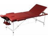 3 zone Massage pliant lit avec cadre en aluminium diverses couleurs Couleur : ROUGE 7423754715717 110091