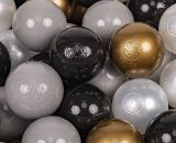 700 ∅ 7Cm Balles Colorées Plastique Pour Piscine Enfant Bébé Fabriqué En EU, Noir/Or/Gris - noir/or/gris - Kiddymoon 5902687498406 5902687498406