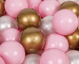 700 ∅ 7Cm Balles Colorées Plastique Pour Piscine Enfant Bébé Fabriqué En EU, Rose Poudré/Perle/Or - rose poudré/perle/or - Kiddymoon 5902687498321 5902687498321