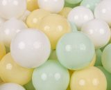 Kiddymoon - 700 Balles/7Cm Balles Colorées Plastique Pour Piscine Enfant Bébé Fabriqué En eu, Jaune Pastel/Blanc/Menthe - jaune pastel/blanc/menthe 5905054804947 5905054804947