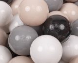 Kiddymoon - 700 Balles/7Cm Balles Colorées Plastique Pour Piscine Enfant Bébé Fabriqué En eu, Beige Pastel/Gris/Blanc/Noir - beige 5905054804794 5905054804794