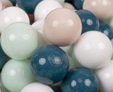 Kiddymoon - 700 Balles/7Cm Balles Colorées Plastique Pour Piscine Enfant Bébé Fabriqué En eu, Turquoise Foncé/Beige Pastel/Blanc/Menthe - turquoise 5905054804077 5905054804077