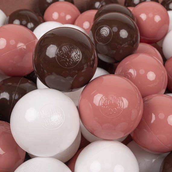 Kiddymoon - 700 Balles/7Cm Balles Colorées Plastique Pour Piscine Enfant Bébé Fabriqué En eu, Saumon/Brun/Blanc - saumon/brun/blanc 5905054804374 5905054804374