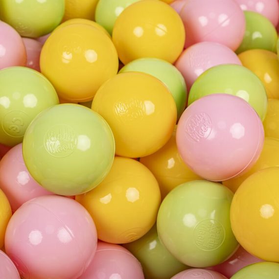 700 ∅ 7Cm Balles Colorées Plastique Pour Piscine Enfant Bébé Fabriqué En EU, Vert Clair/Jaune/Rose Poudre - vert clair/jaune/rose poudre - Kiddymoon 5902687498468 5902687498468