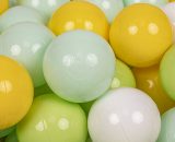 KiddyMoon 700 ∅ 7Cm Balles Colorées Plastique Pour Piscine Enfant Bébé Fabriqué En EU, Blanc/Menthe/Vert Clair/Jaune - blanc/menthe/vert clair/jaune 5902687498512 5902687498512