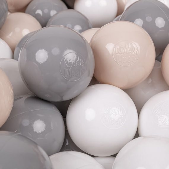 Kiddymoon - 700 Balles/7Cm Balles Colorées Plastique Pour Piscine Enfant Bébé Fabriqué En eu, Beige Pastel/Gris/Blanc - beige pastel/gris/blanc 5905054804763 5905054804763