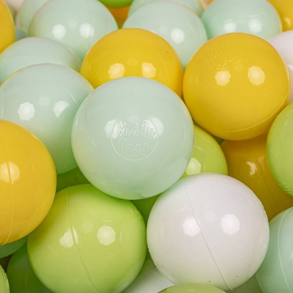 Kiddymoon - 50 ∅ 7Cm Balles Colorées Plastique Pour Piscine Enfant Bébé Fabriqué En eu, Blanc/Menthe/Vert Clair/Jaune - blanc/menthe/vert clair/jaune 5902687498475 5902687498475