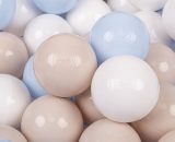 Kiddymoon - 50 Balles/7Cm Balles Colorées Plastique Pour Piscine Enfant Bébé Fabriqué En eu, Beige Pastel/Bleu Pastel/Blanc - beige pastel/bleu 5905054804633 5905054804633