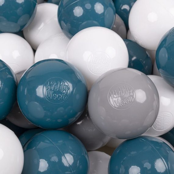 Kiddymoon - 50 Balles/7Cm Balles Colorées Plastique Pour Piscine Enfant Bébé Fabriqué En eu, Turquoise Foncé/Gris/Blanc - turquoise foncé/gris/blanc 5905054804244 5905054804244