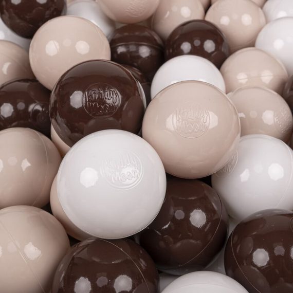 50 Balles/7Cm Balles Colorées Plastique Pour Piscine Enfant Bébé Fabriqué En EU, Beige Pastel/Brun/Blanc - beige pastel/brun/blanc - Kiddymoon 5905054804428 5905054804428