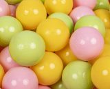 Kiddymoon - 50 ∅ 7Cm Balles Colorées Plastique Pour Piscine Enfant Bébé Fabriqué En eu, Vert Clair/Jaune/Rose Poudre - vert clair/jaune/rose poudre 5902687498420 5902687498420