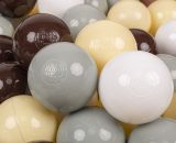 Kiddymoon - 50 Balles/7Cm Balles Colorées Plastique Pour Piscine Enfant Bébé Fabriqué En eu, Gris De Vert/Jaune Pastel/Brun/Blanc - gris de 5905054804961 5905054804961