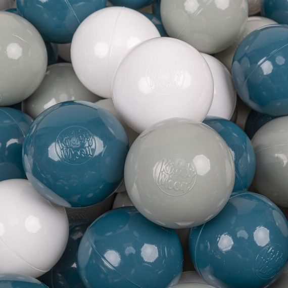 KiddyMoon 50 Balles/7Cm Balles Colorées Plastique Pour Piscine Enfant Bébé Fabriqué En EU, Turquoise Foncé/Vert De Gris/Blanc - turquoise foncé/vert 5905054804305 5905054804305