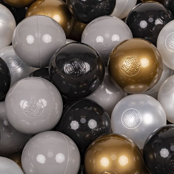 50 ∅ 7Cm Balles Colorées Plastique Pour Piscine Enfant Bébé Fabriqué En EU, Noir/Or/Gris - noir/or/gris - Kiddymoon 5902687498369 5902687498369