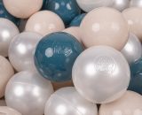 Kiddymoon - 50 Balles/7Cm Balles Colorées Plastique Pour Piscine Enfant Bébé Fabriqué En eu, Turquoise Foncé/Beige Pastel/Perle - turquoise 5905054804121 5905054804121