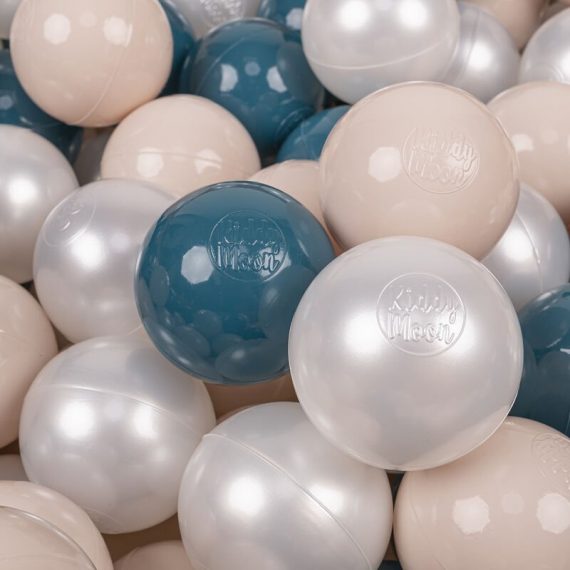 Kiddymoon - 50 Balles/7Cm Balles Colorées Plastique Pour Piscine Enfant Bébé Fabriqué En eu, Turquoise Foncé/Beige Pastel/Perle - turquoise 5905054804121 5905054804121
