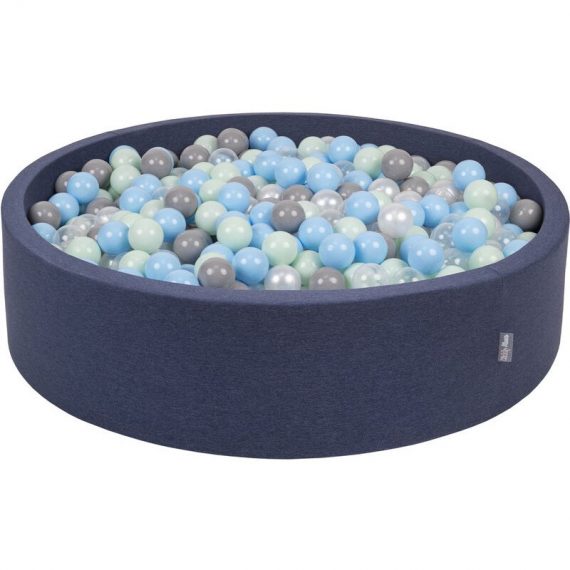 Kiddymoon - Piscine à Balles 120X30cm/300 Balles Grande Rond Pour Bébé, Bleu Foncé:Perle/Gris/Transparent/Babyblue/Menthe - bleu 5905054802547 5905054802547