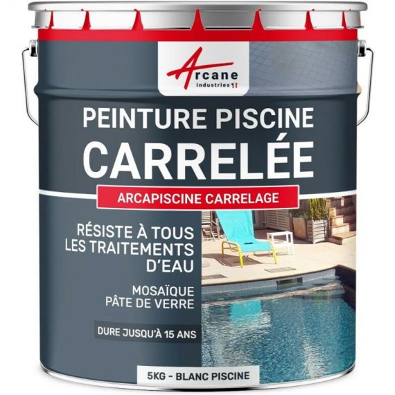 Arcane Industries - Peinture Piscine Carrelage Blanc Piscine - 5 kg (jusqu'à 15m² pour 2 couches) - Blanc Piscine 3700043497320 440_27767