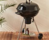 Barbecue charbon de bois Ø57cm - Georges - Noir émaillé, barbecue avec aérateurs, émaillé, fumoir, récupérateur de cendres - Noir 3760216536782 BBQAK22BK
