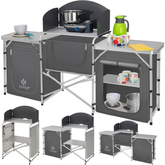 Kesser - ® armoire de camping, cuisine de camping avec structure en aluminium, sac de transport fourni, armoire de cuisine pour camping , meuble de  515