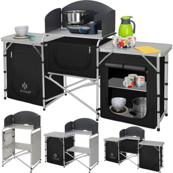 KESSER® armoire de camping, cuisine de camping avec structure en aluminium, sac de transport fourni, armoire de cuisine pour camping , meuble de  5121