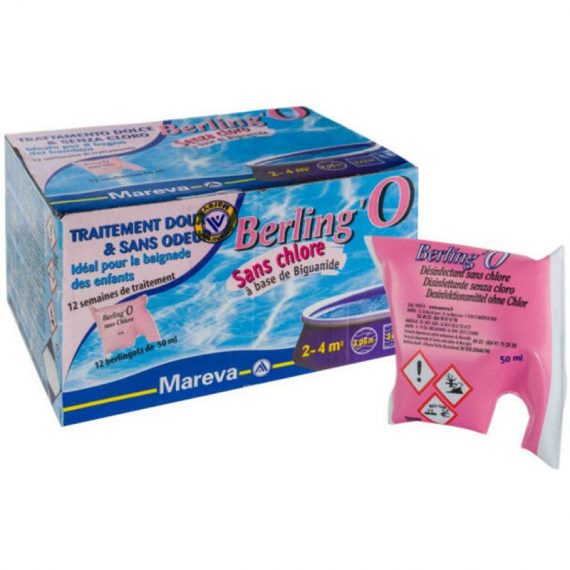 Berling’o désinfectant sans chlore pour piscine de 2 à 4 m3 - 12 x 50mL - 100701U - Mareva 3509981007017 100701U