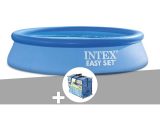 Intex - Kit piscine autoportée Easy Set 2,44 x 0,61 m + Bâche à bulles - Bleu 3665872013045 28106NP-29020
